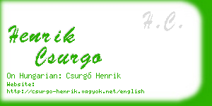 henrik csurgo business card