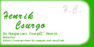 henrik csurgo business card